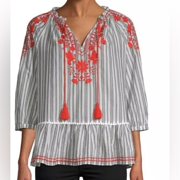 Kate Spade Broome Street Embroidered Top Size Medium - Picture 2 of 9